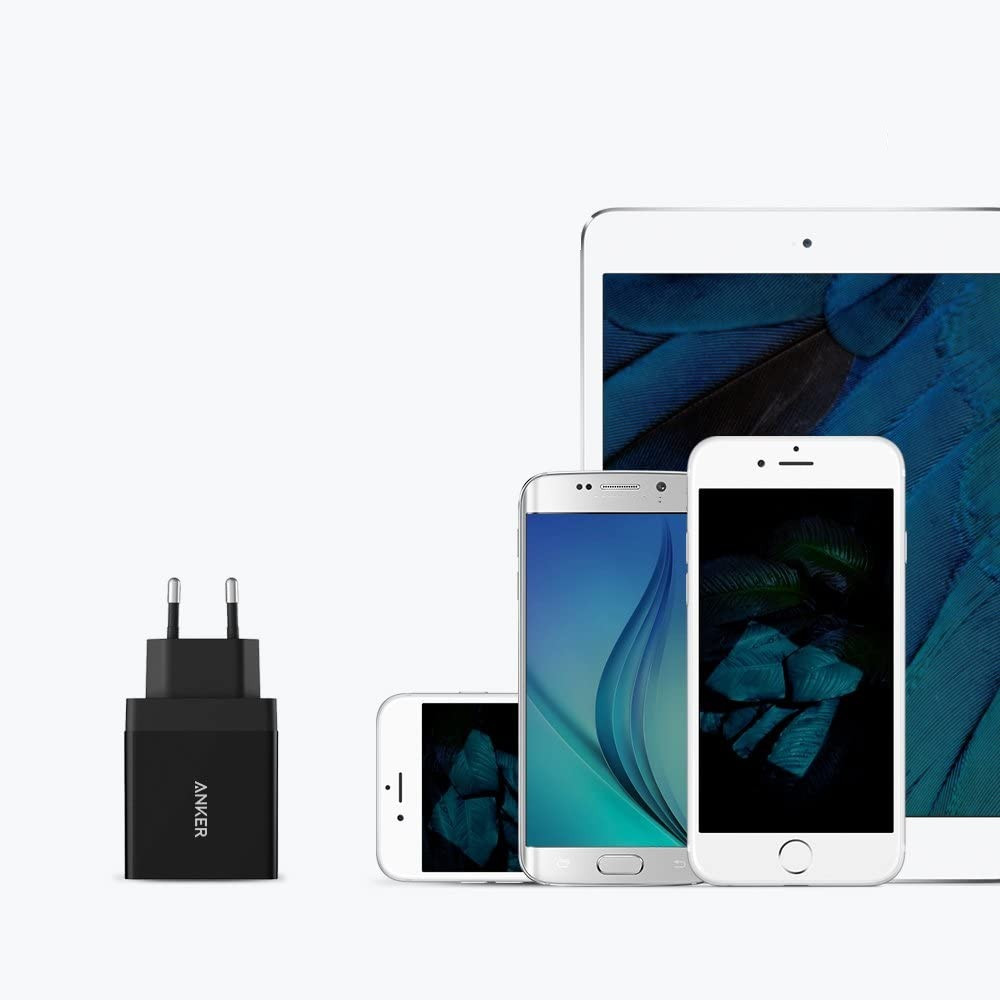 Anker 24W 2-Port USB Charger EU Black
