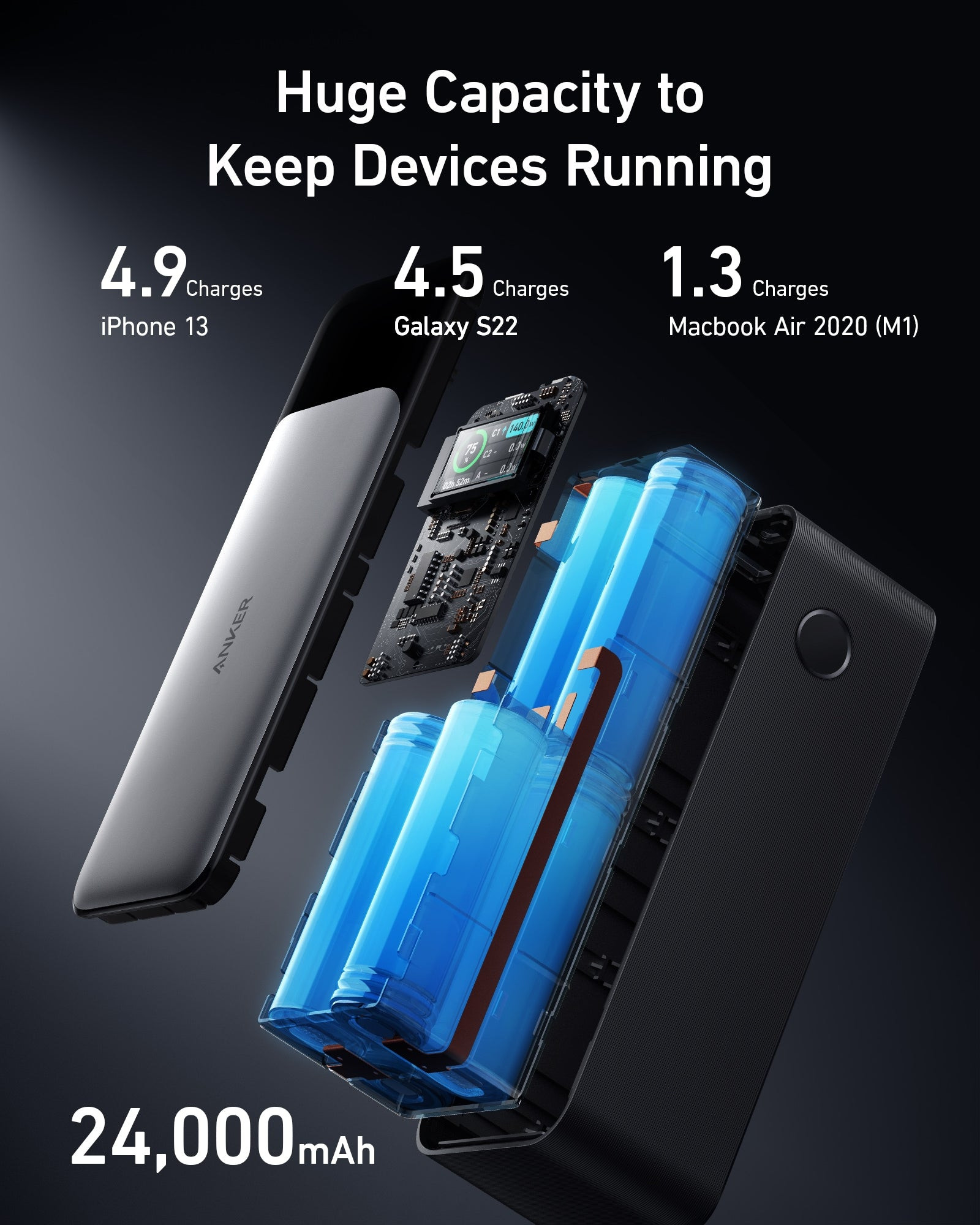 Anker 737 eksterna baterija (PowerCore 24K)