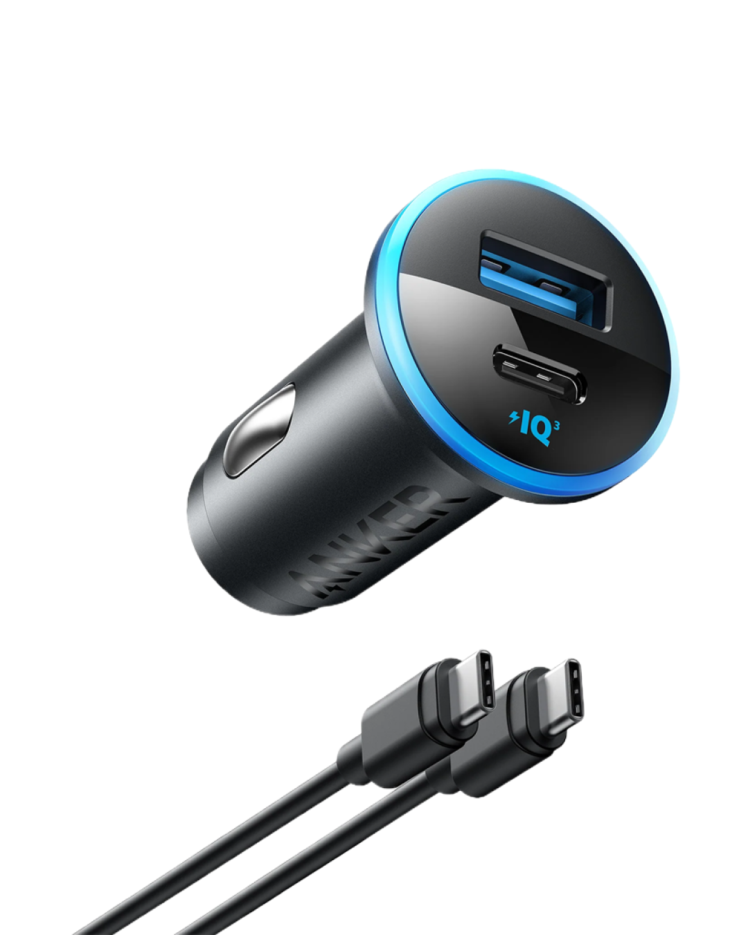 Anker 323 Car Charger (52.5W) Black, USB-A - 22.5W Charging, USB-C - 30W Charging