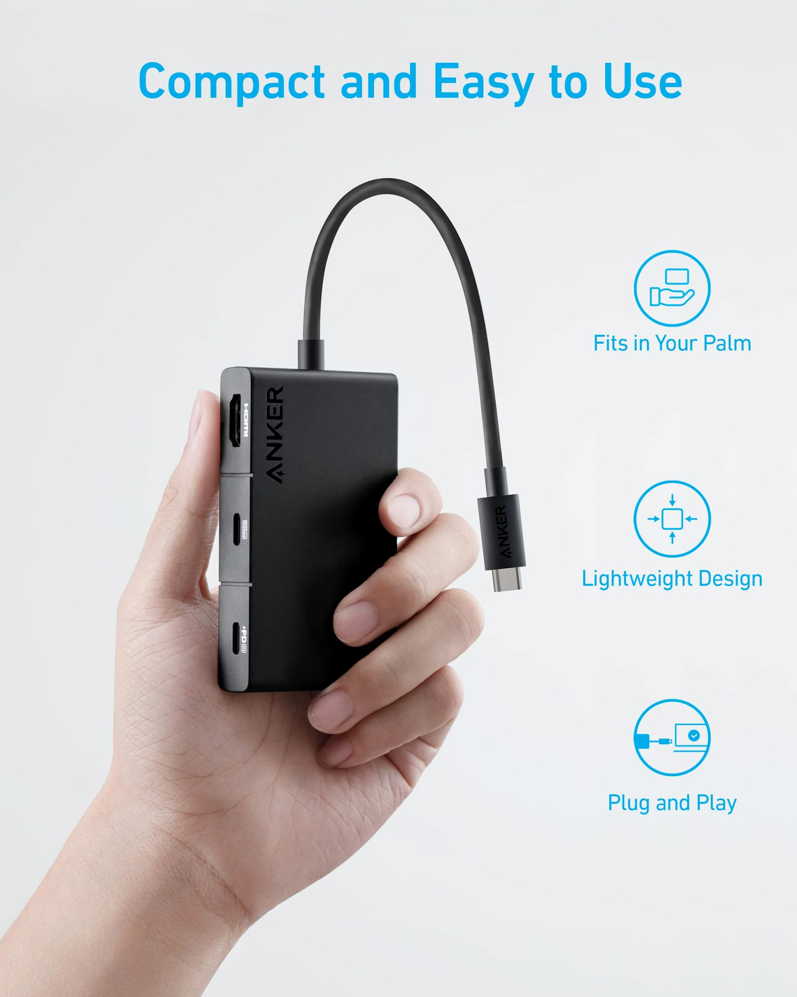 Anker 332 USB-C Hub (5-in-1, 4K HDMI)