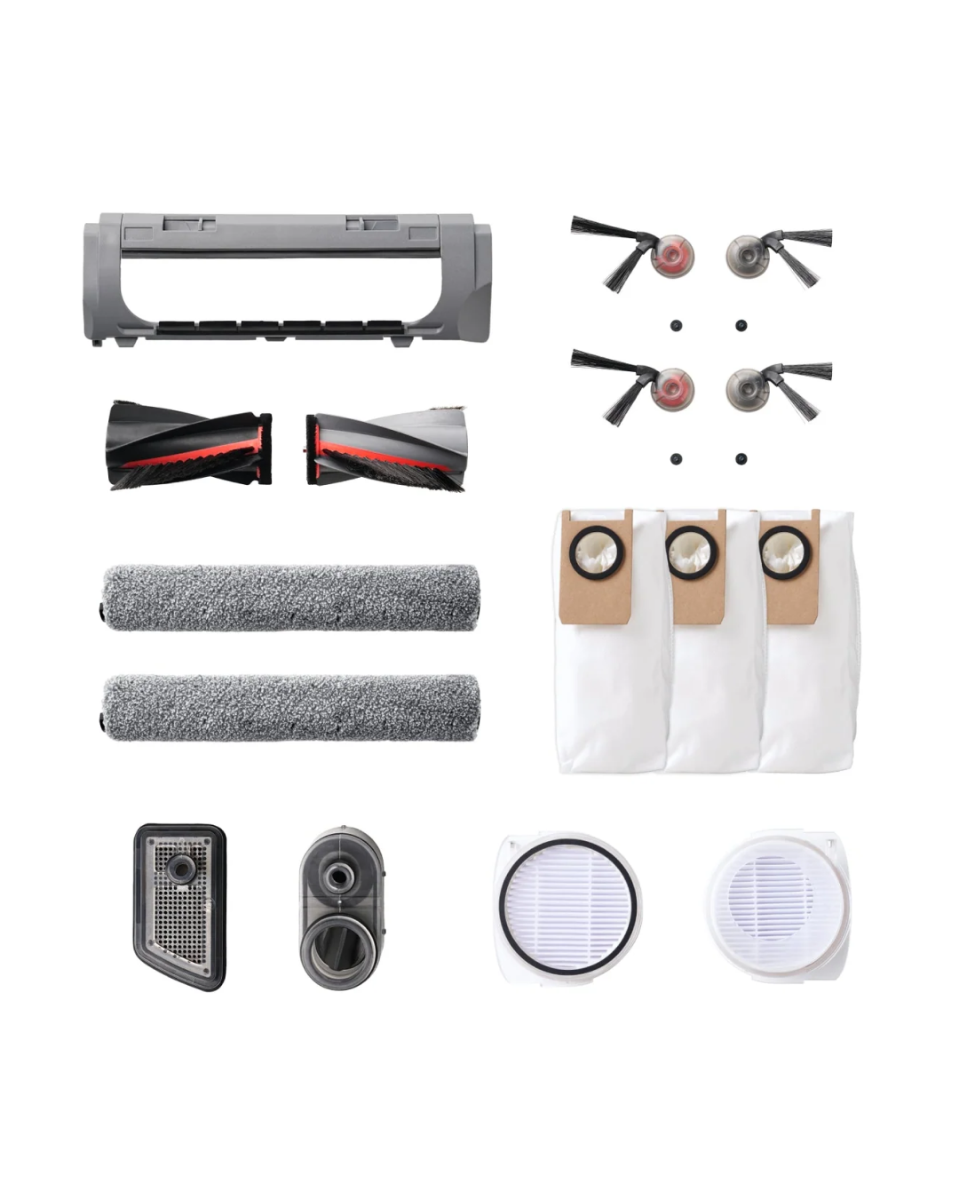 Anker, Eufy S2 Accessories Package, 2 Pairs of Side Brushes, 2 Filter Sets, 1 Roller Brush, 1 Brush Guard, Water Tank Filter, Dust Bag, Brush Guard