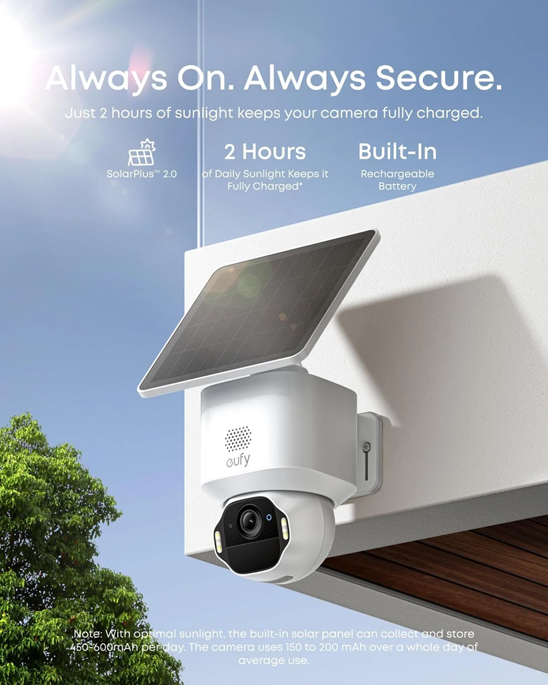Anker, Eufy SoloCam E42 4xCam+1xHomeBase3+4xSolarPanel White, Ultra HD 4K, AI Motion Detection and Smart Tracking, 360 Viewing, IP 65, No Monthly Fee