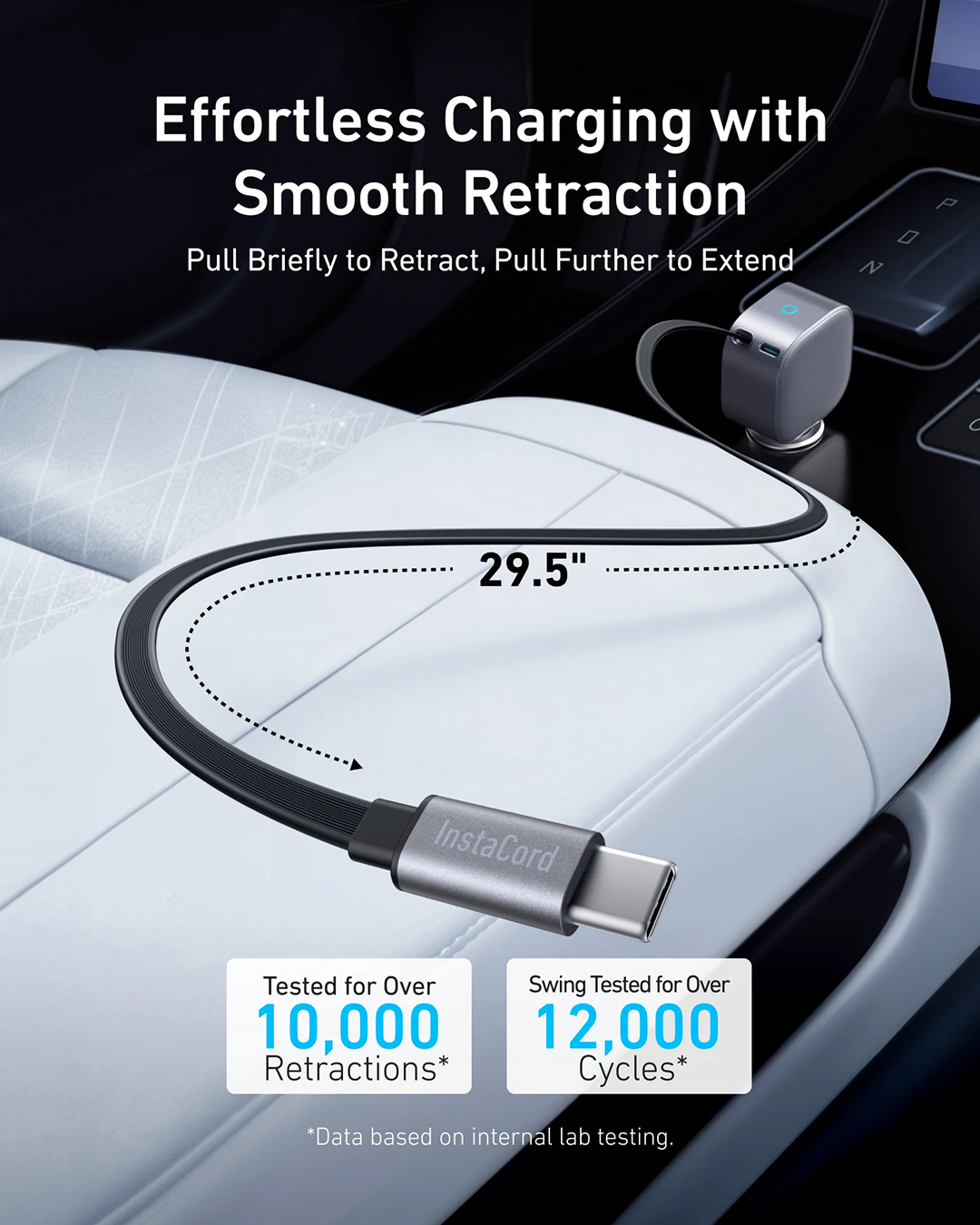 Anker Nano Car Charger (75W, USB-C Port, Built-In Retractable USB-C Cable)