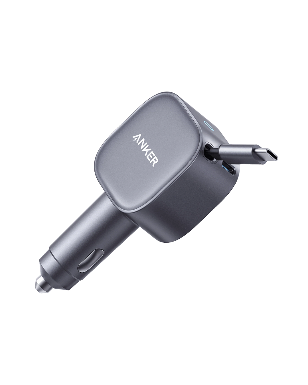 Anker Nano Car Charger (75W, USB-C Port, Built-In Retractable USB-C Cable)