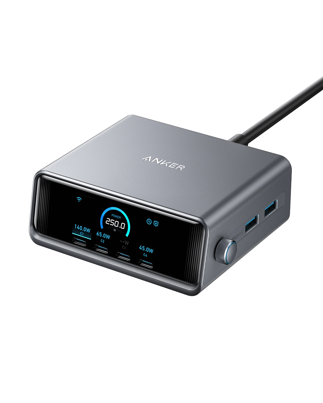 Anker Prime Charger (250W, 6 Ports, GaNPrime) Silver