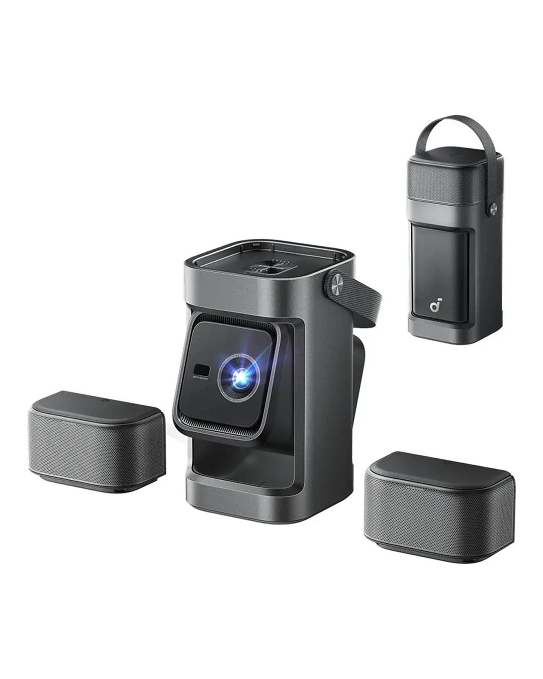 Anker, Soundcore Nebula P1, 1080p Full HD, 650 ANSI Lumens, 20W Detachable Surround Speakers, Dolby Audio, Up to 180" Screen, Google TV, Auto Focus Adjustment