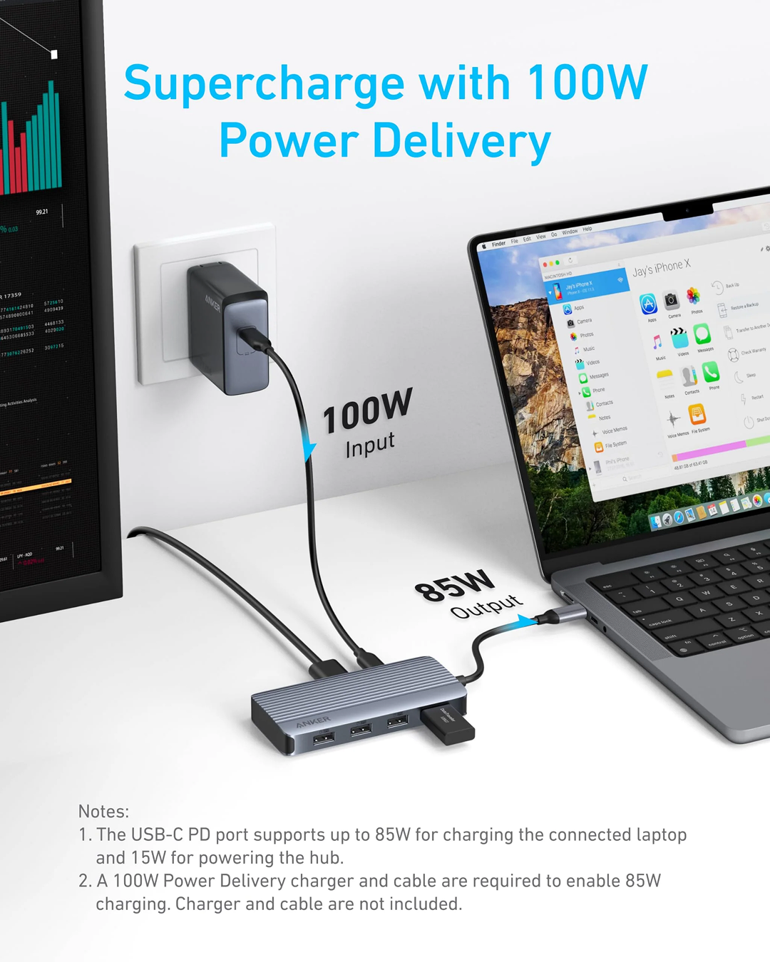 Anker USB-C Hub (7-in-1, Dual Display) Gray