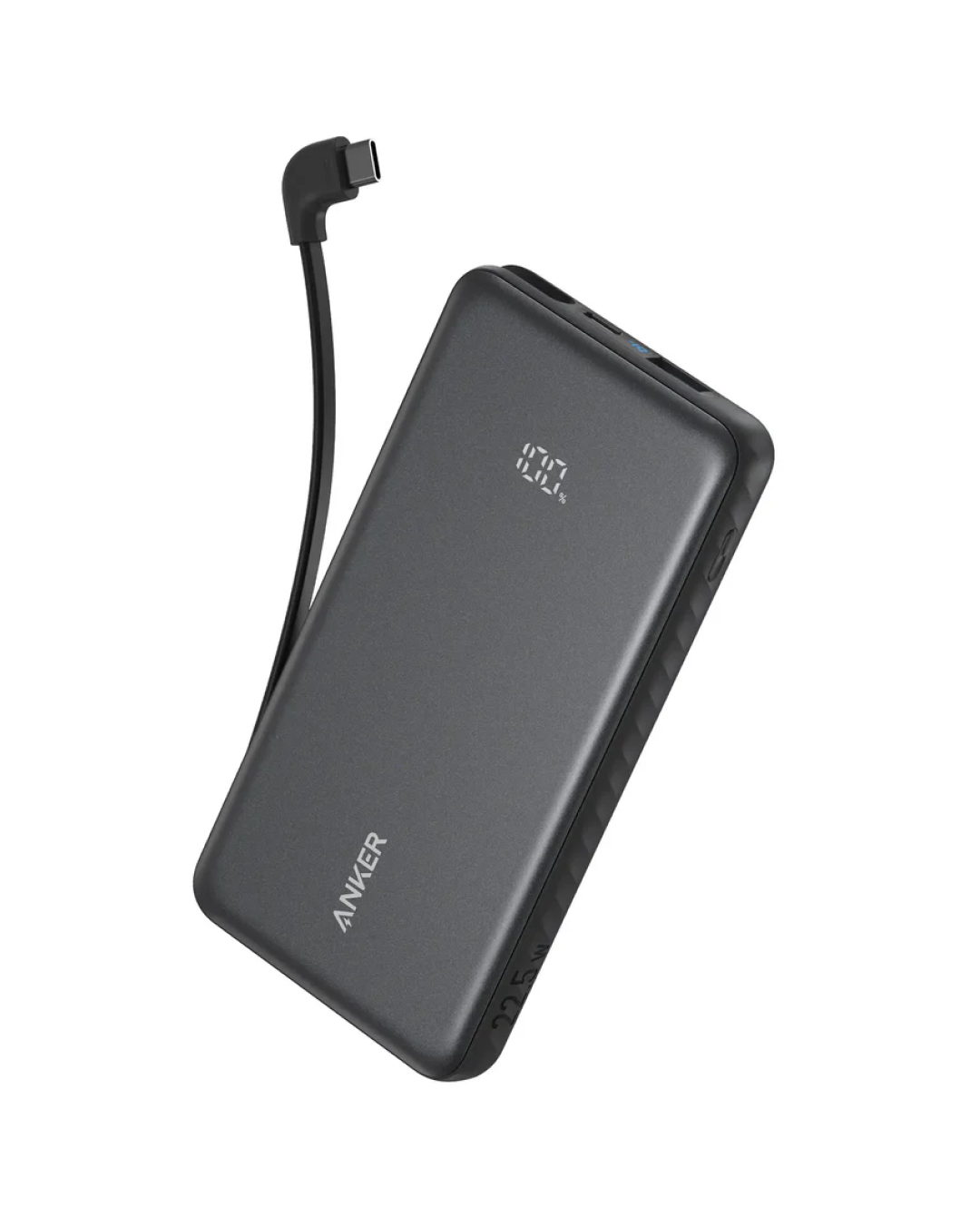 Anker Zolo Power Bank (10K, 22.5W, Built-In USB-C Cable) Black
